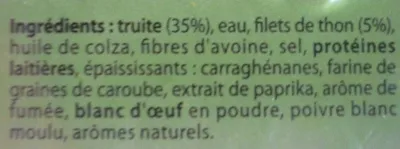 Lista de ingredientes del producto Rillettes de Truite Les Doris, Les Doris (Aldi) 150 g (30 portions)