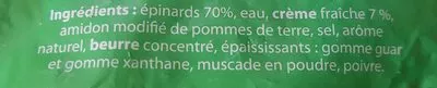 Lista de ingredientes del producto Épinards Hachés à la Crème Fraîche Les Delices De Julienne 