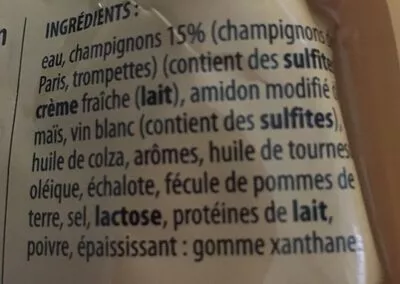 Lista de ingredientes del producto Sauce oseille Morvandelles, Aldi, Maro-Océans 200 g