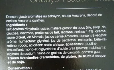 Lista de ingredientes del producto Saveur cerise amarante Excellence 