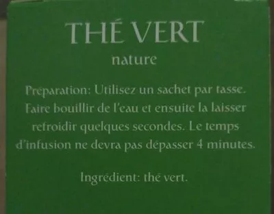 Lista de ingredientes del producto Thé Vert aromatisé à la vanille Westminster, Aldi Einkauf GmbH & Compagnie-oHG 43,75 g (25 sachets)