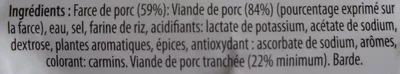 Lista de ingredientes del producto 4 paupiettes de porc Boucherie St Clément, Aldi Einkauf GmbH & Compagnie-oHG 0,500 kg