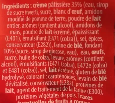 Lista de ingredientes del producto Chinois les patissades 1 de 640 gr