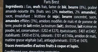 Lista de ingredientes del producto Paris Brest Desserissimes, Georpa 500 g e