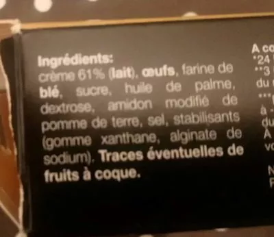 Lista de ingredientes del producto Petit choux à la crème Petit choux 18