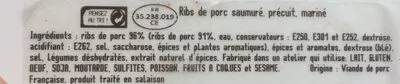 Lista de ingredientes del producto Ribs a griller Maitre Jacques 