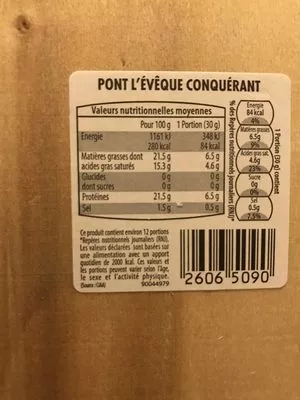 Lista de ingredientes del producto La Varinière Conquerant 360 g