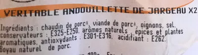 Lista de ingredientes del producto Véritable andouillette de Jargeau Tradival 2