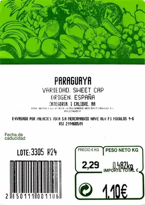 Lista de ingredientes del producto Paraguayas  482 g