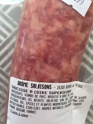 Lista de ingredientes del producto Saucisse à cuire supérieure Drôme salaisons 476 g