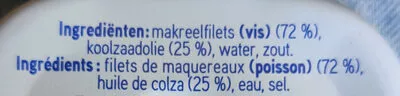 Lista de ingredientes del producto Filets de maquereaux Zapi 125g