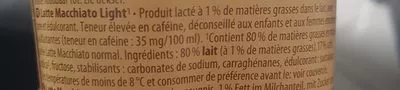 Lista de ingredientes del producto Latte macchiato light Moreno Kafee 250ml