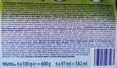 Lista de ingredientes del producto Optifit cholest drink Aldi 6 x 100 g (6 x 97 ml)