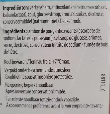 Lista de ingredientes del producto Jambon Degraisse Delifin 150 g