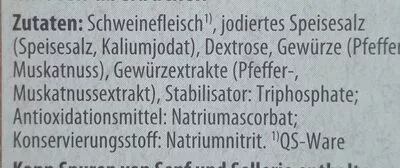 Lista de ingredientes del producto Hinterschinken Willms 