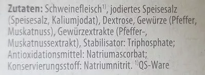 Lista de ingredientes del producto Handgemachter Hinterschinken Meine Metzgerei 