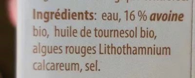 Lista de ingredientes del producto boisson bio à  l'avoine Nature Active Bio 1000 ml