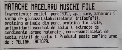 Lista de ingredientes del producto Mușchi file Matache Măcelaru 