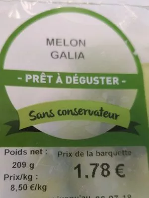 Lista de ingredientes del producto Melon Galia  