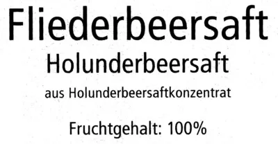 Lista de ingredientes del producto Fliederbeer saft holunderbeersaft Wies Gart 1 l