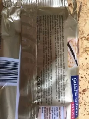 Lista de ingredientes del producto Galletas rellenas mini Biscotto 225 g