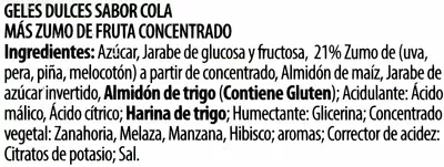 Lista de ingredientes del producto Cintas pica cola Aldi 400 g