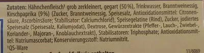 Lista de ingredientes del producto Hähnchen Sülze gut drei Eichen 100g