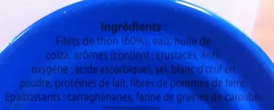 Lista de ingredientes del producto Rillettes de Thon Petit Navire 125 g