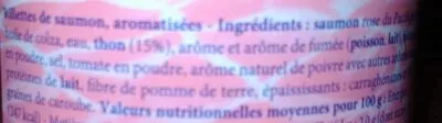 Lista de ingredientes del producto Rillettes de saumon Corentin Kermeur 80 g