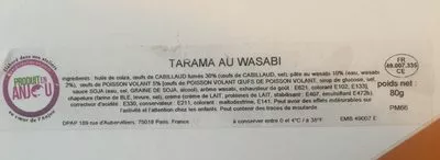 Lista de ingredientes del producto Tarama au wasabi Dom Petroff 80 g