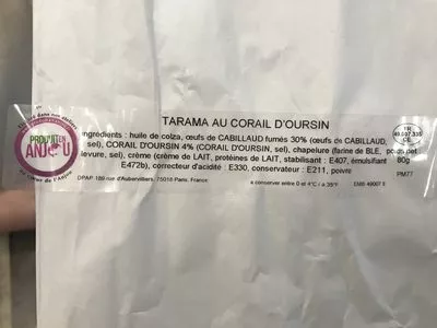 Lista de ingredientes del producto Tarama au corail d’oursin DOM PETROFF 80 g