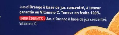 Lista de ingredientes del producto Jus d'orange Réa 1 L e