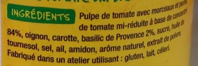 Lista de ingredientes del producto Basilic de Provence Zapetti 190 g