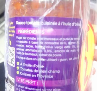 Lista de ingredientes del producto Sauce Napolitaine Zapetti, Zapetti 