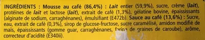 Lista de ingredientes del producto Secret de mousse La Laitière, Nestlé, Secret de Mousse 236 g (4 X 59 g) 