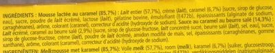 Lista de ingredientes del producto Secret de Mousse Caramel Beurre Salé La Laitière, Nestlé 236 g (4 * 59 g)