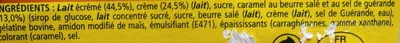 Lista de ingredientes del producto Velours de Crème (Caramel) Nestlé, La Laitière 280 g [2 x (2 x 70 g)]