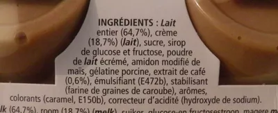 Lista de ingredientes del producto Mousse de Viennois (4 Café) Nestlé 360 g (4 x 90 g)