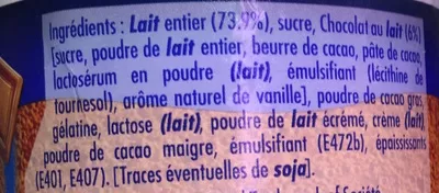 Lista de ingredientes del producto La Mousse Lait Nestlé 236 g [4 x (59 g, 12 cl)]