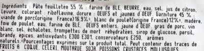 Lista de ingredientes del producto Feuilleté à la Viande Michel Boland 400 g