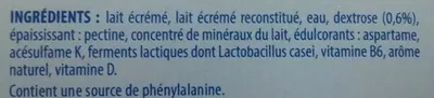 Lista de ingredientes del producto Actimel + 0% Danone, Actimel 1 kg