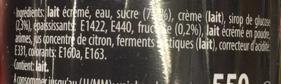 Lista de ingredientes del producto Star Wars saveur Fraise Danone 550 g (515 ml)