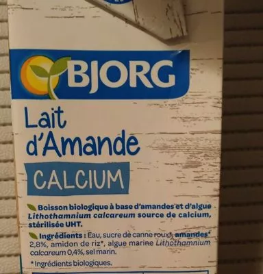 Lista de ingredientes del producto Lait d'amande Bjorg 