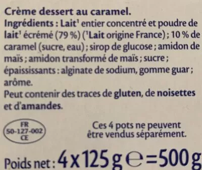 Lista de ingredientes del producto Creme Caramel Mont Blanc Mont Blanc 500g (4X125G)