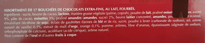 Lista de ingredientes del producto Champs-Elysées Lindt 184g