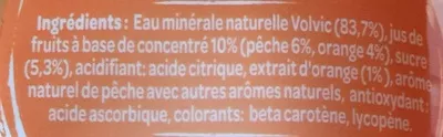 Lista de ingredientes del producto Juicy pêche Volvic 1,5 l