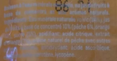 Lista de ingredientes del producto Juicy Pêche Volvic 50 cl