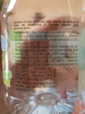 Lista de ingredientes del producto Volvic kids volvic 25 cl