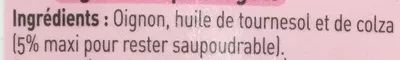 Lista de ingredientes del producto Ti'Cubes Oignon surgelé Darégal 100 g