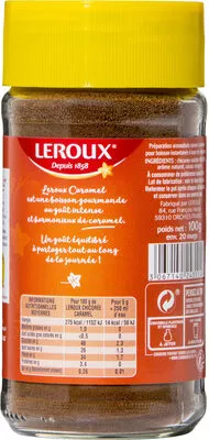 Lista de ingredientes del producto Chicoree soluble caramel 100g Leroux 100 g